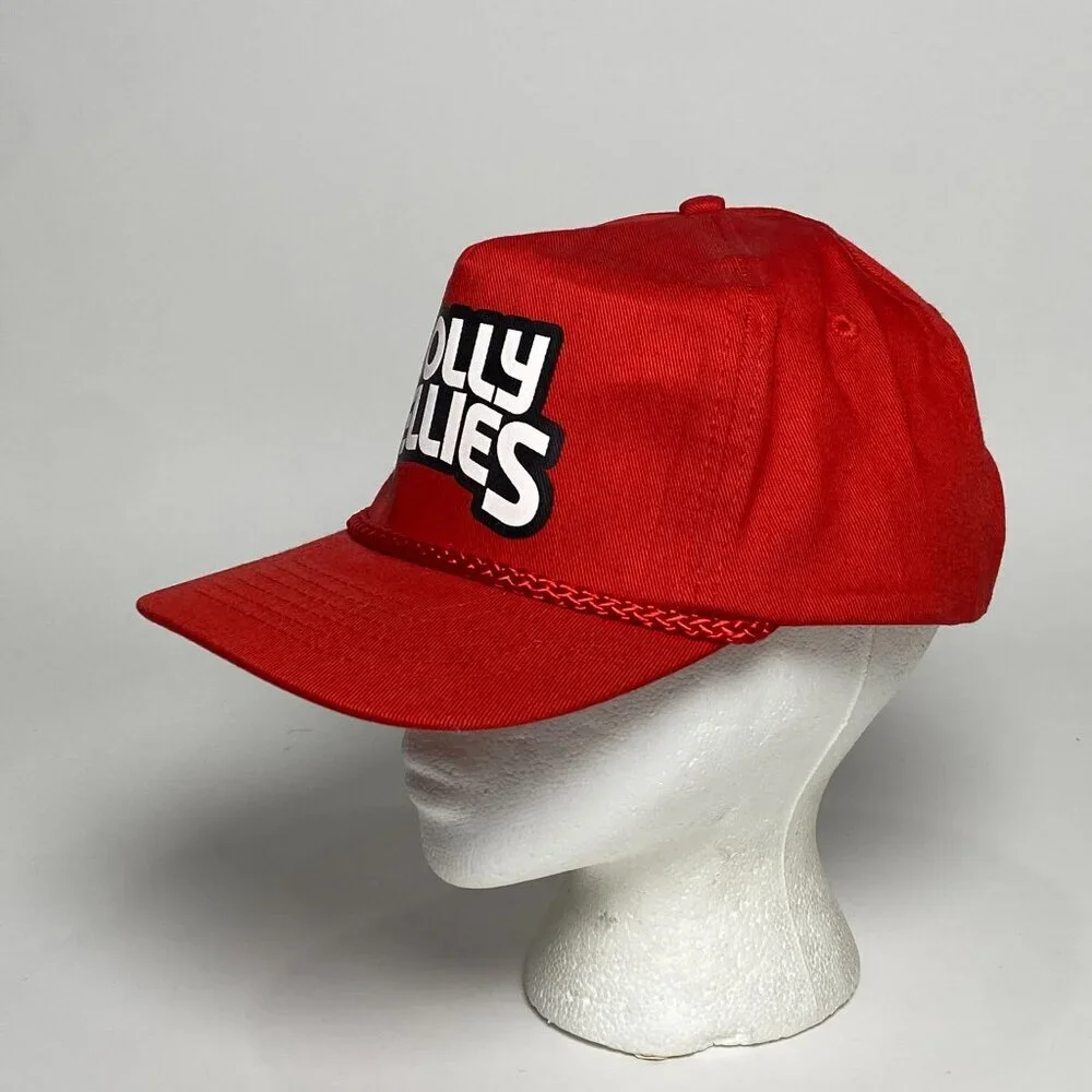 Vintage Jolly Jellies Snapback Trucker Hat Red Rope Detail Promotional Cap